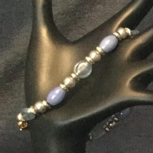 Blue Glass Beads, & Cats Eye 3 pc Jewelry Set - Picture 4 of 4